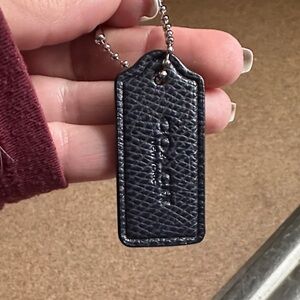 Coach Navy Leather Hangtag